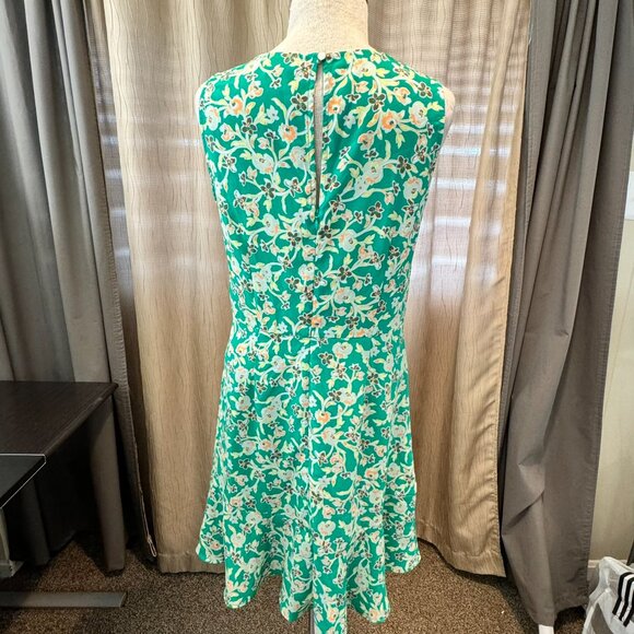 - LOFT Floral Spring Summer Sheath Dress Flowy Ruffle Hem Colorful US 4 - 1D2042 - Picture 6 of 6